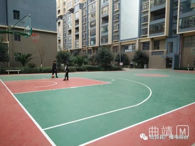 澳门新葡澳京同乐街道首块硅PU篮球场在龙园小区建成正式投入使用(图1)